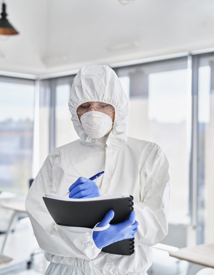 Technician doing checks in the office